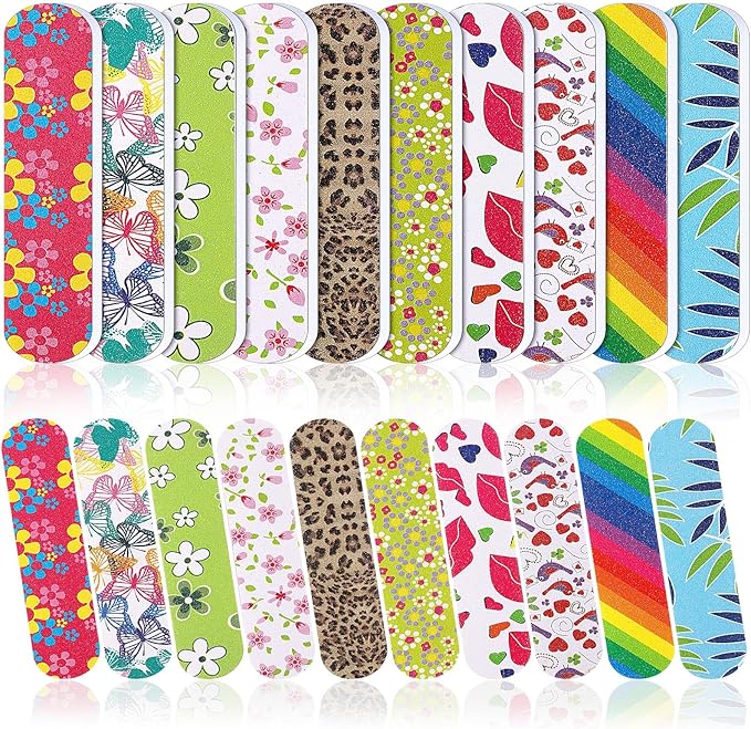 Sumind 100 Pack Nail Files Double Sided Emery Boards Manicure Tools (2.36 x 0.59 x 0.16 Inch)