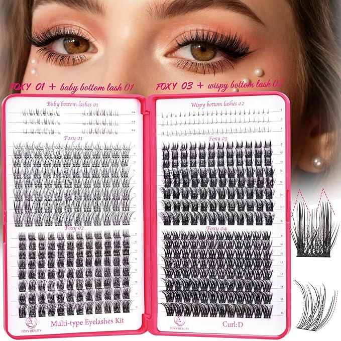 Lash Clusters Wispy & Fluffy Lashes D Curl Eyelash Clusters WideSpan Lash Extension With Bottom Eyelashes EyeLash Extensions