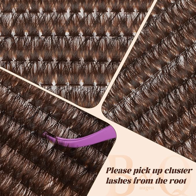 B&Q Mocha Brown Lash Clusters | 280 Pcs Brown Wispy & Natural Eyelash Clusters for Beginner DIY, Complete Lash Extension with Beauty, Fake Eyelashes for Natural Look（80D 10-18mm)