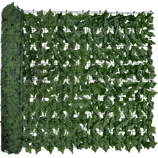 DOPGIB Artificial Ivy Privacy Fence Screen, 128 "x 48" (43 Sqft) Anti-Ultraviolet Artificial Hedge Grass Wall, Used for Indoor and Outdoor Green Background, Garden Greening Decoration