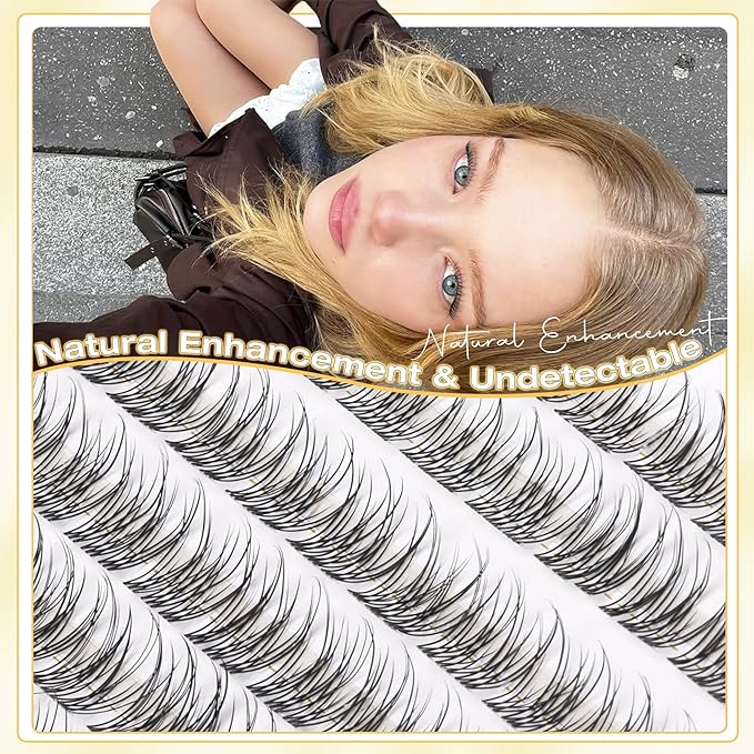 Mavphnee Natural Lash Clusters Clear Band Cluster Eyelash Extensions 8-10-12MM Short Eyelash Clusters DIY Cluster Lashes Pack So Real & No Corner Lift (CC Curve, 108PCS)
