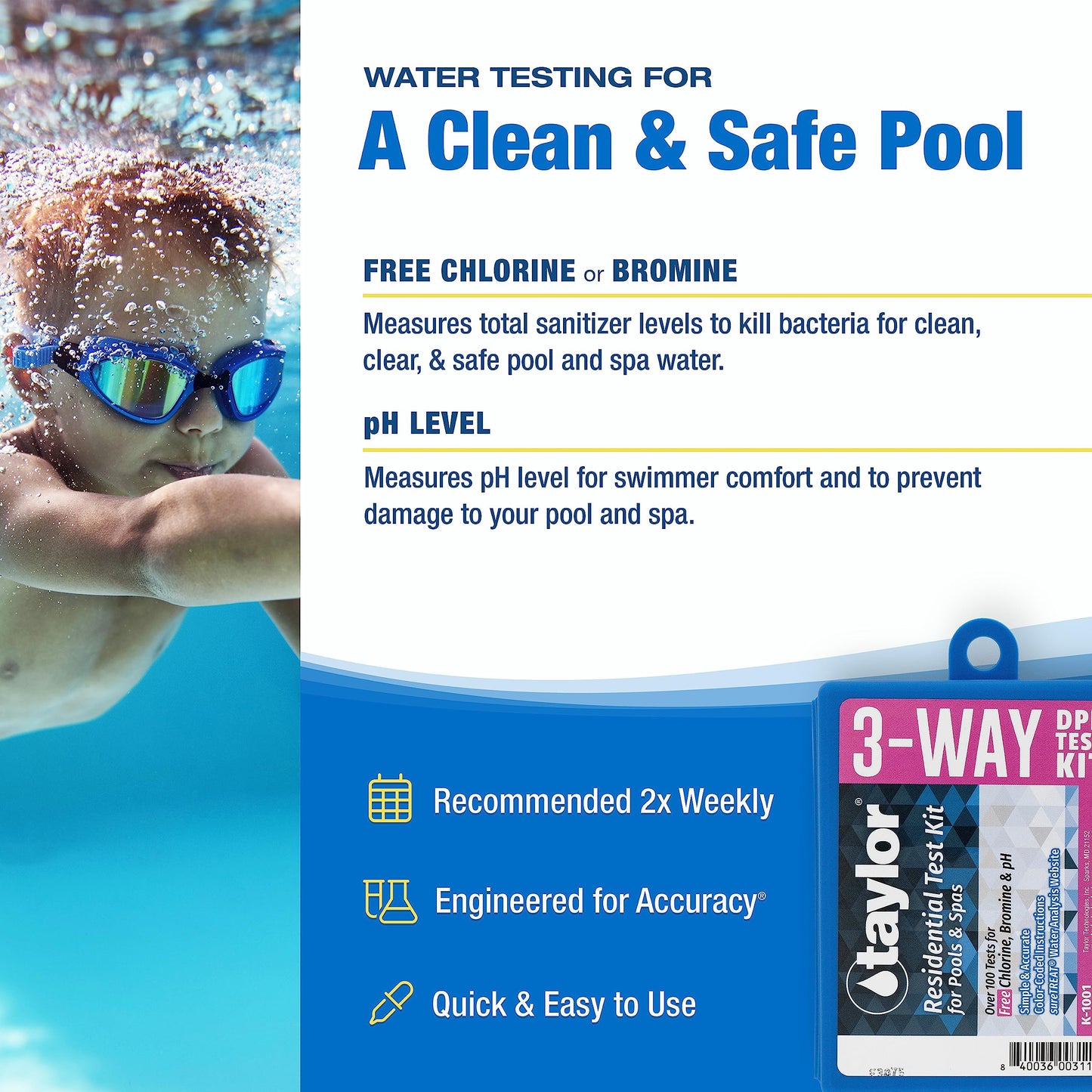 Taylor K1001 Basic Residential DPD Pool or Spa Test Kit