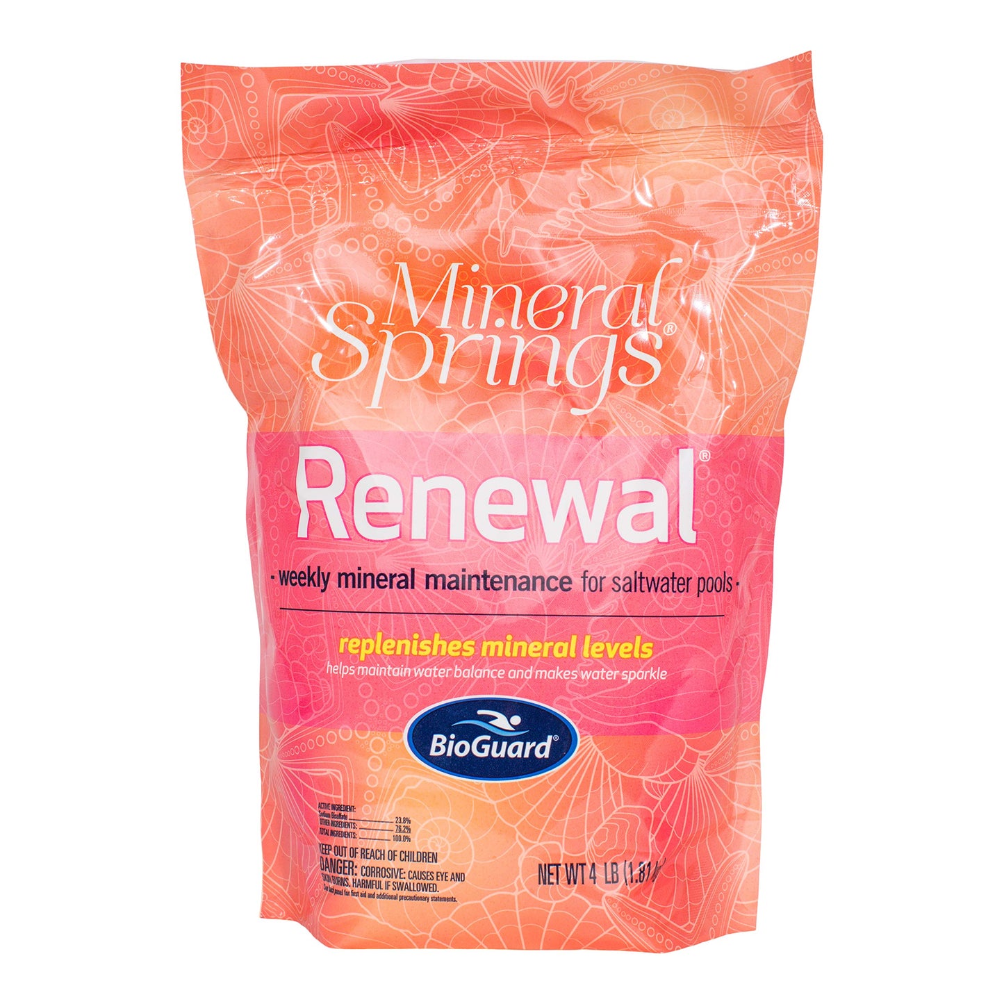 BioGuard Mineral Springs Renewal, 4 lb, Pack of 6, Weekly Mineral Maintenance for Saltwater Pools, Maintains Water Balance and Enhances Clarity