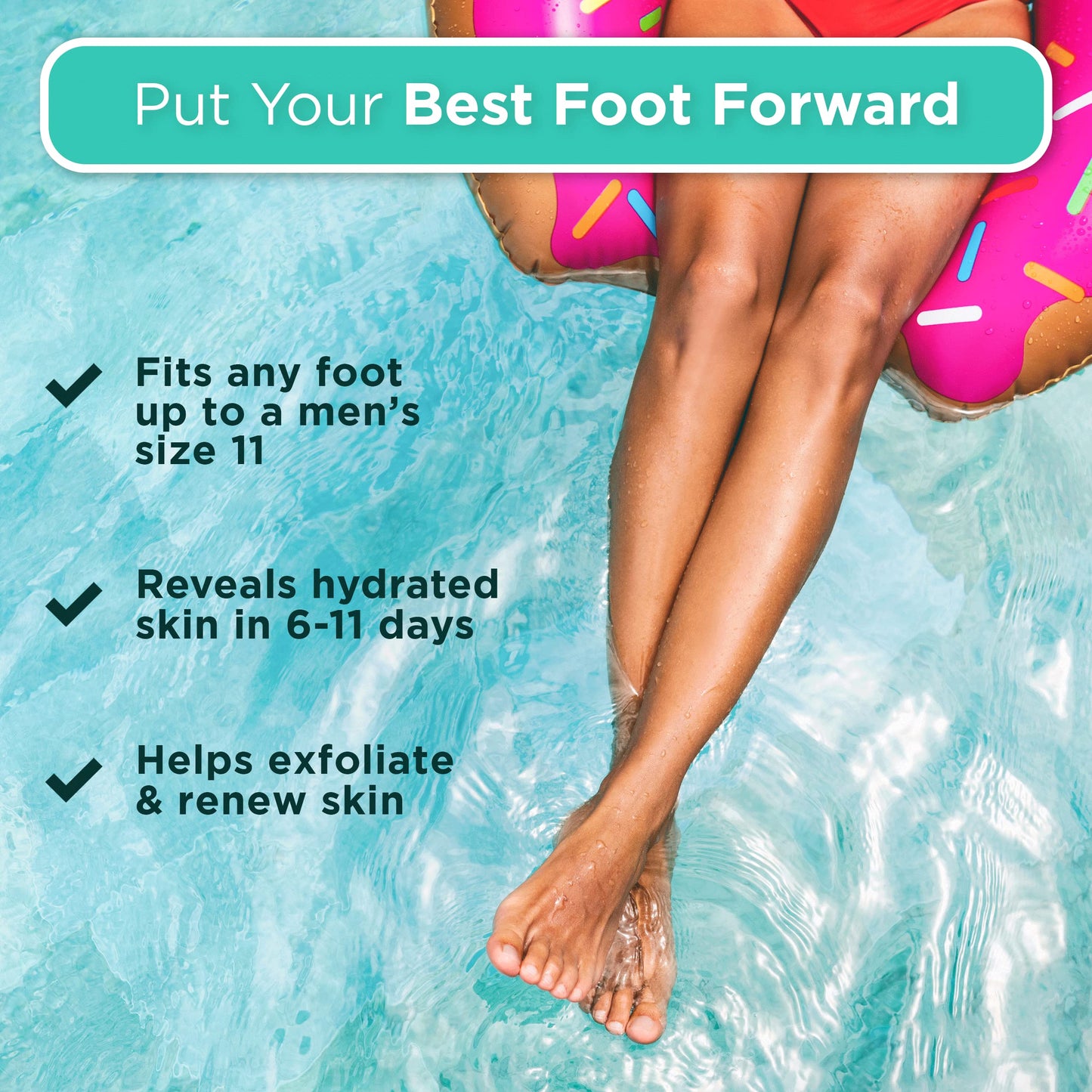 DERMORA Foot Peel Mask | Skin Exfoliating Foot Masks for Dry, Cracked Feet & Callus Removal | Dead Skin Exfoliator for Baby Soft Feet | Pack of 2 | Regular (Fits up to Men 10 / Women 11) | Original