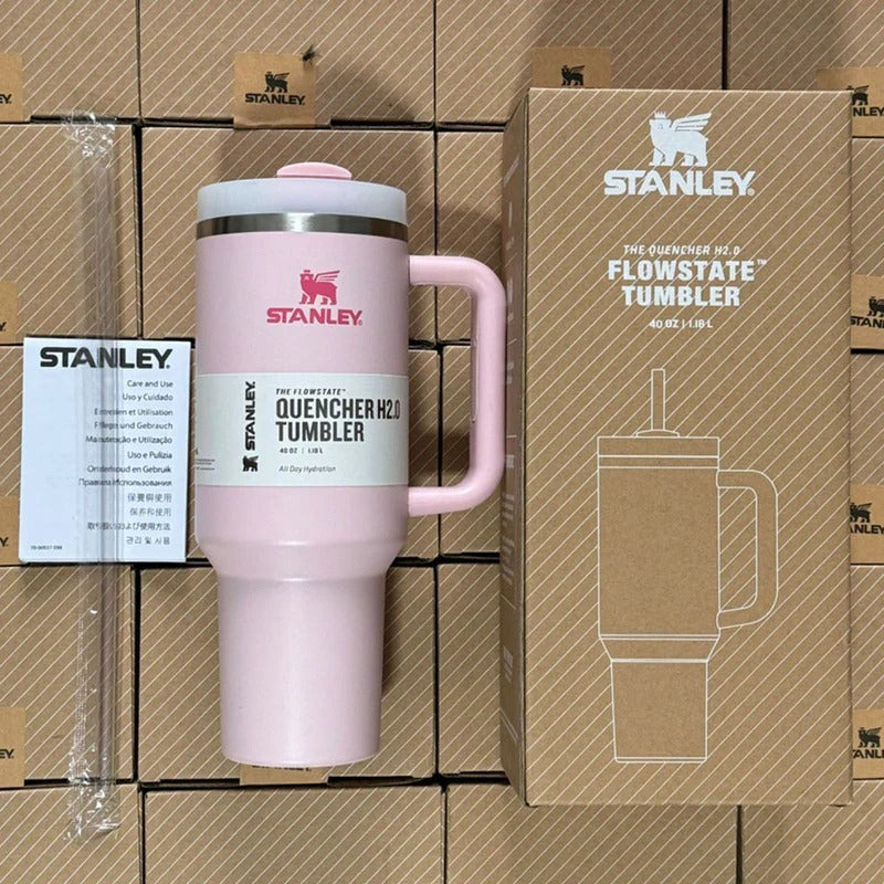 Stanley Quencher H2.0 FlowState Tumbler 40oz – Soft Pink Insulated Travel Mug with Handle