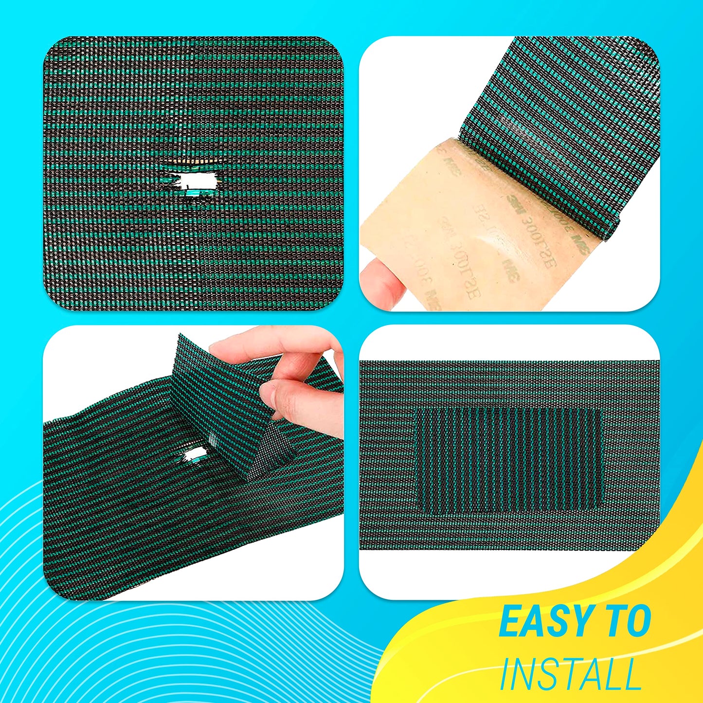 Pool Patch Repair Kit, Pool Cover Patch, 12x8 Self Adhesive Vinyl (PVH), Swimming Pool Patch Repair Kit, 6 Pack