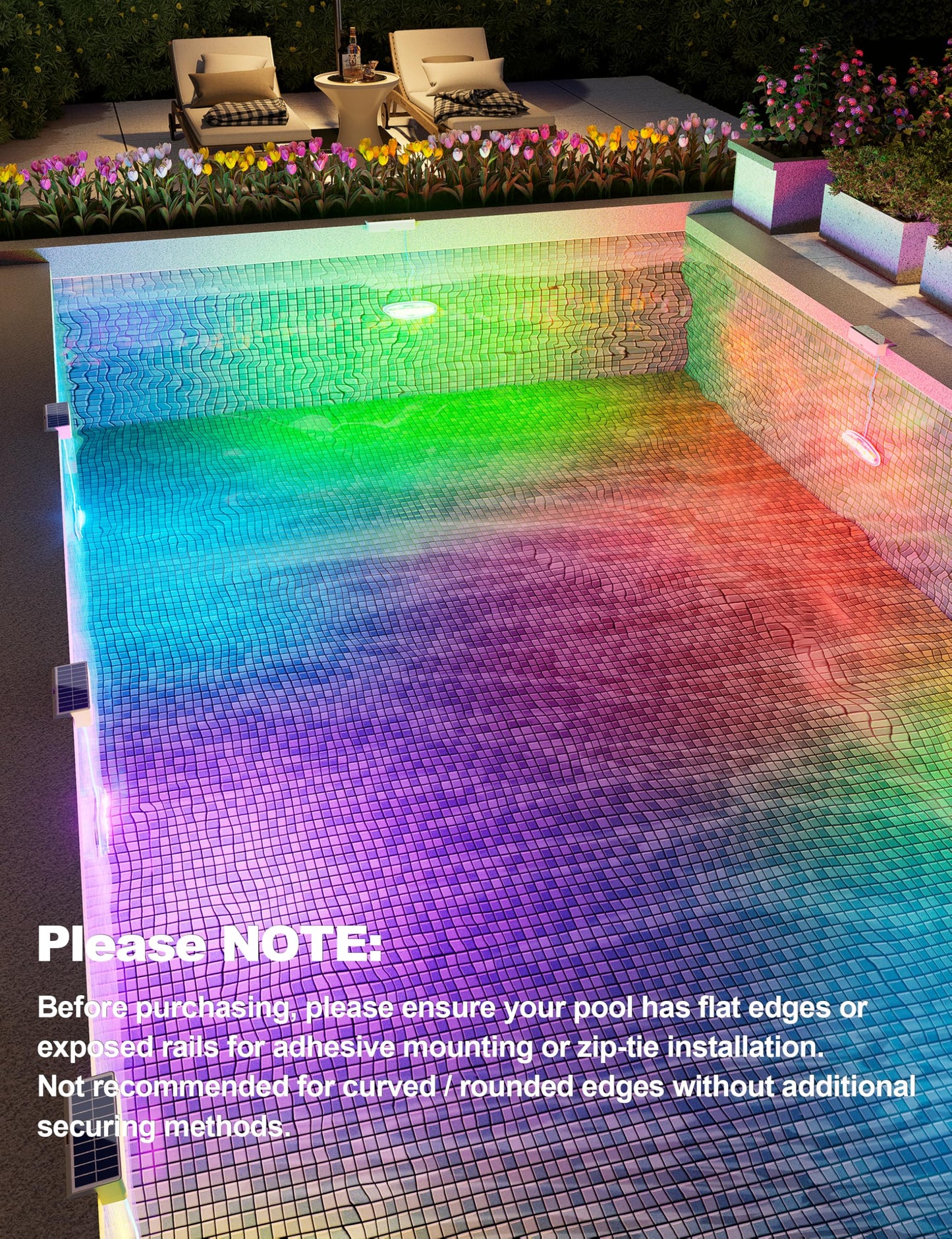 APONUO 4 Pack Solar Pool Lights, Pool Solar Lights for Above Ground Pools with Remote, IP68 Waterproof, RGB Color Changing Solar Powered Pools Light for Pond, Fountain,Yard (Gray)