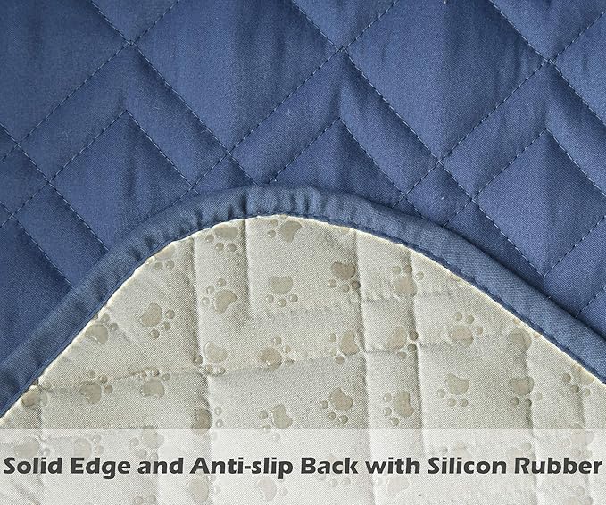 Ameritex Waterproof Nonslip Recliner Cover Stay in Place, Dog Chair Cover Furniture Protector, Ideal Recliner Slipcovers for Pets and Kids (Blue, 30'')