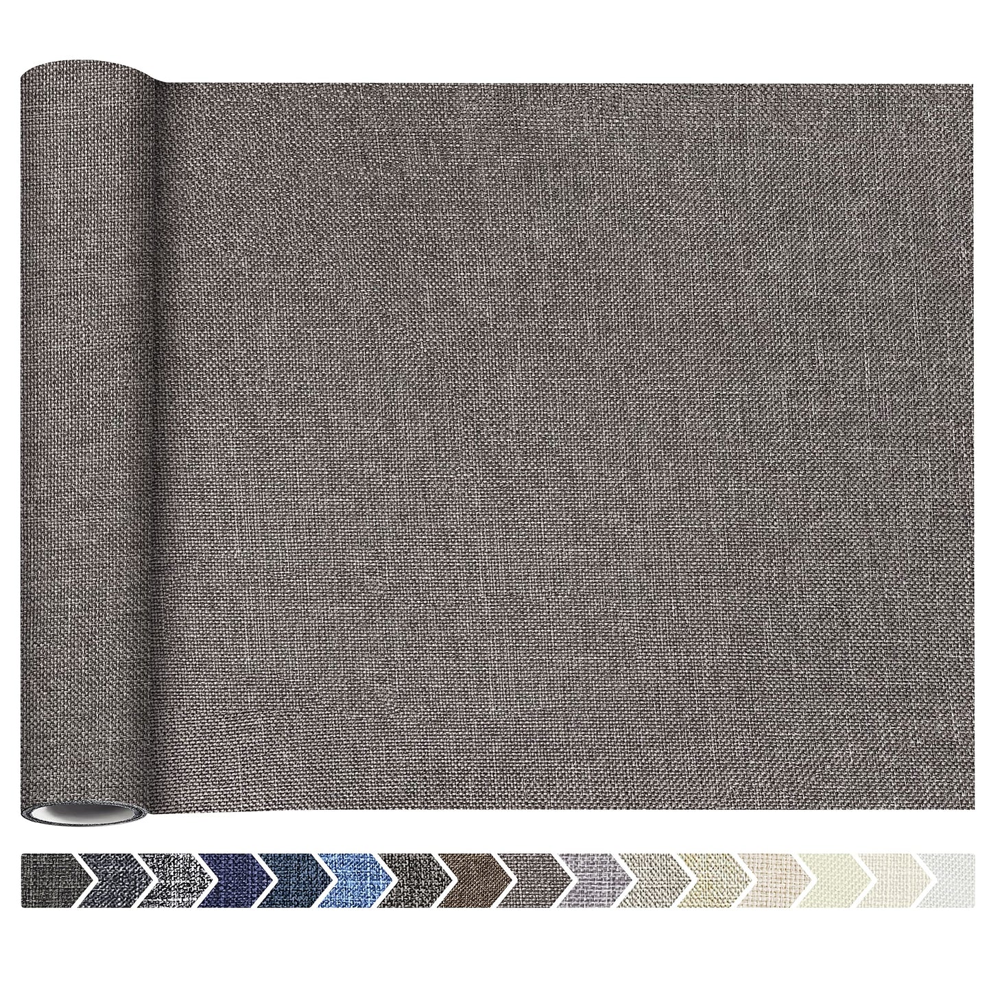 KING MOUNTAIN Fine Linen Repair Patches, Self-Adhesive Linen Fabric Patches, 12X40 inch Extra Size, Multi Color, Can be Used for Linen Sofa Repair(12" x 40",Cream-Gray)