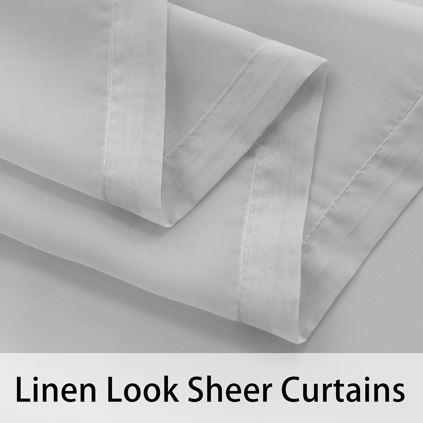 BONZER Waterproof Sheer Outdoor Curtains for Patio - 2 Panels Wide Grommet Indoor Voile Curtains for Living Room, Bedroom, Porch, Pergola, Cabana,100 x 108 inch, Cloud Grey