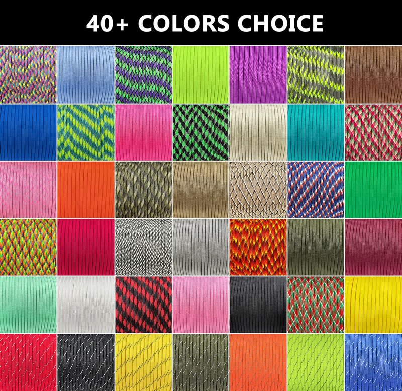 LUYADIN Paracord 325lb Diameter 2.7mm - 5 Strand Parachute Spool Cord - 100ft 200ft,Paracord for Camping,Hiking,Fishing,Outdoor and DIY