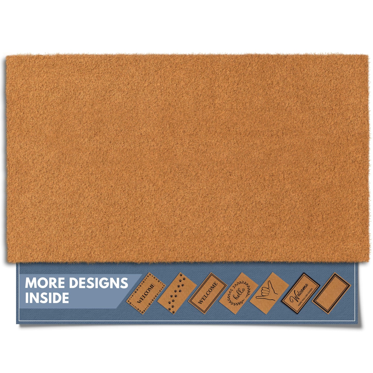 Barnyard Designs Natural Coco Coir Heavy Duty Backing Doormat - Large Cute Non-Slip Front Door Welcome Mat for Outside Entrance or Porch Entry, Brown (17x30, Plain Brown)