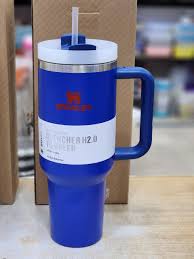 Blue Stanley Quencher Tumbler 40oz – Insulated Travel Mug with Handle & Straw