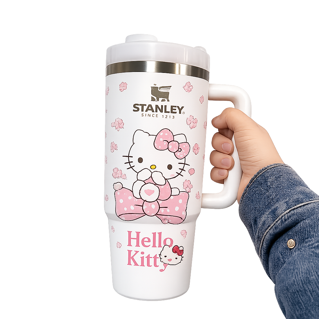 Stanley x Hello Kitty Blossom Edition Quencher H2.0 Tumbler – Damao White Limited Edition Insulated Travel Mug with Handle & Straw