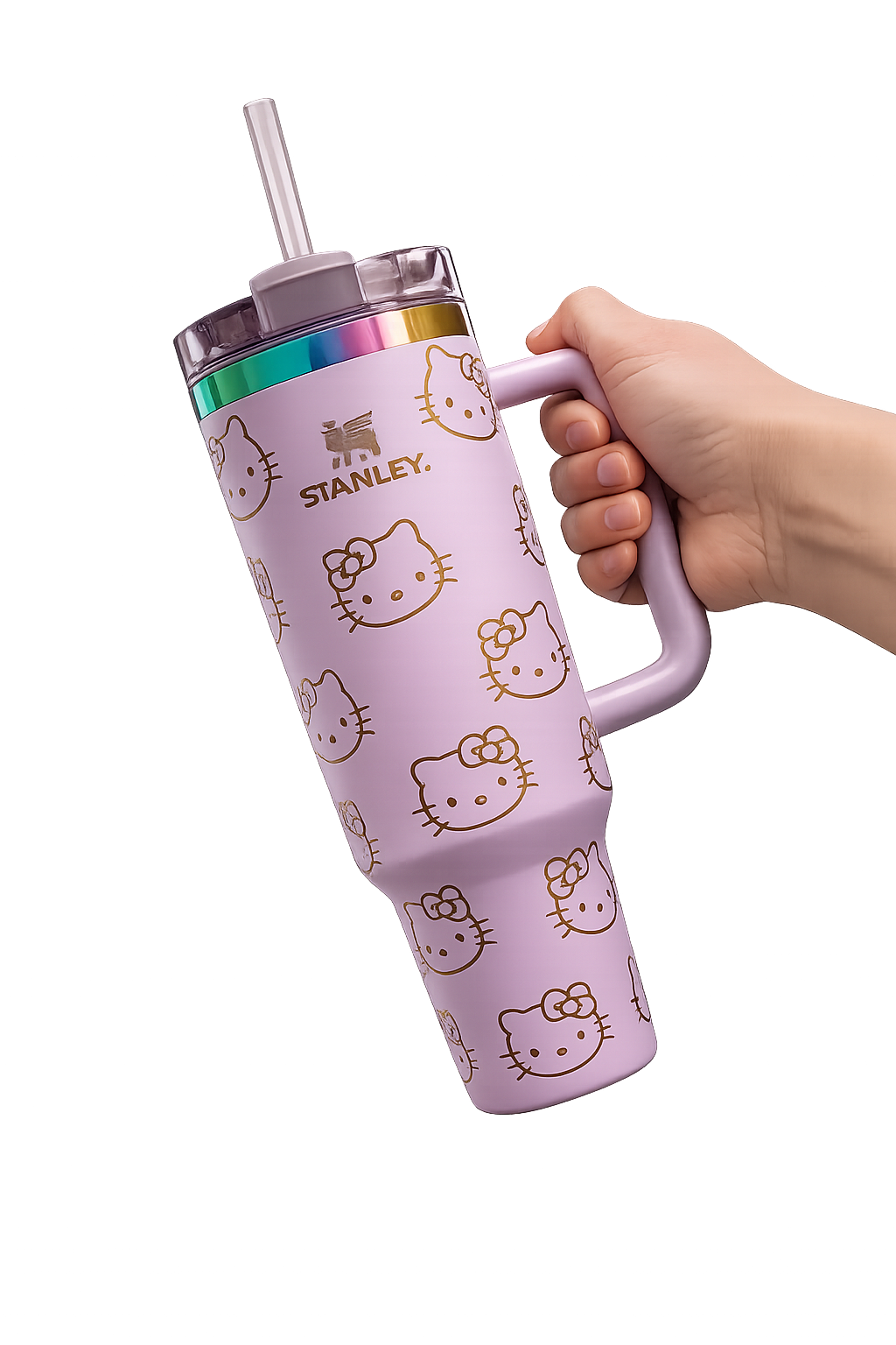 Stanley x Hello Kitty Light Lavender Purple Quencher Tumbler with Handle & Straw – 40oz
