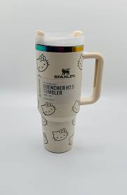 Stanley x Hello Kitty Quencher H2.0 FlowState Tumbler – White Limited Edition Insulated Travel Mug with Handle & Straw